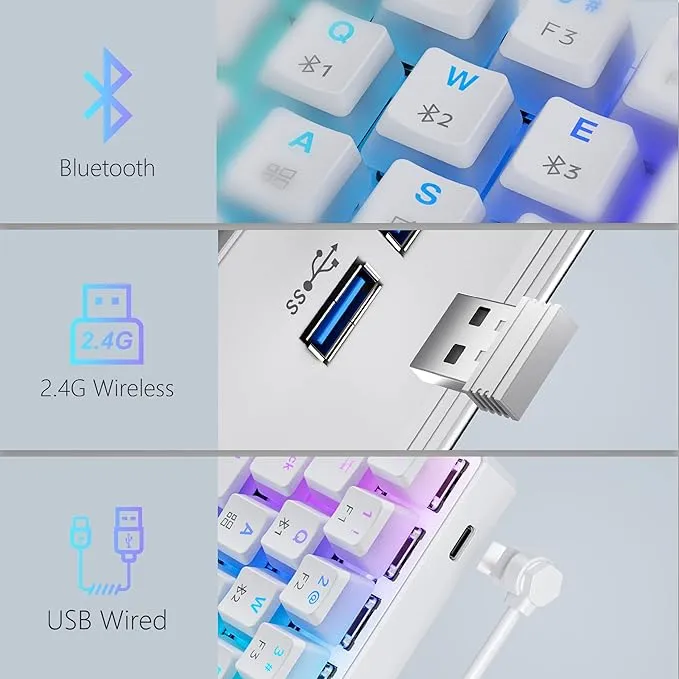 Tezarre%20TK63%20Wireless%20Keyboard%20Bluetooth/2.4G/USB%20Wired%2060%25%20Mechanical%20Gaming%20Keyboard%20RGB%20Backlit%20PBT%20Pudding%20Keycaps%20Hot-Swappable%20-%20Image%205
