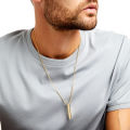 Black and Silver vertical bar Necklace Locket Chain for boys girls neck chain for men with locket Men`s Jewllery Pendant for men Stylish design. 