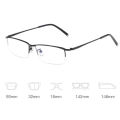 【AmbitionmA】Unisex Metal Half Frame Minus Glasses Vintage Retro Men's Business Myopia Eyeglasses Finished Optical Near Sight Eyewear Diopter. 