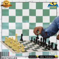 Professional Chess Game Standards FIDE Recommended Size with 32+2 Pieces Table Mat Game for National & International Championship. 