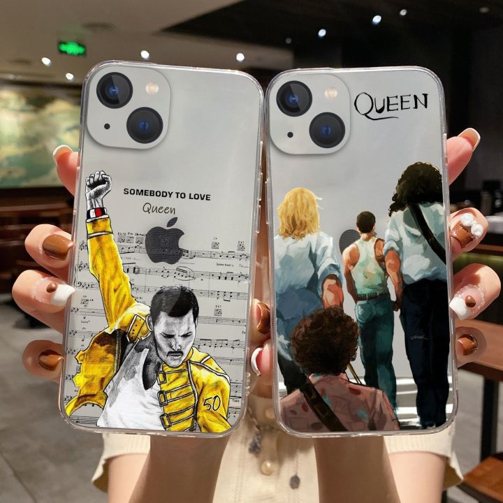 【Naughty Lui】Freddie Mercury Queen band Phone Cover For iPhone 11 12 13 14 Pro Max X XR XS Max 7 8 14 Plus 13 Mini SE3 Soft Silicone TPU Case