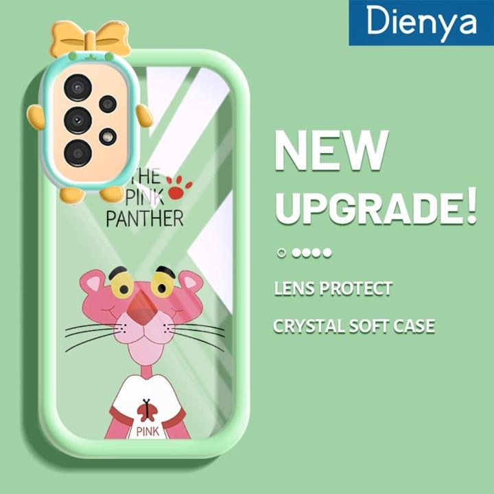 dienya Case For Samsung A13 Case Cartoon Pink Panther Pattern Creative Colorful Lovely Little Monster Phone Case Full Cover Lens Camera Soft Silicone Case Shockproof Protective Cover
