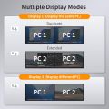 TESmart HDMI KVM Switch 2 Port Dual Monitor Extended Display, UHD 4K @ 60Hz RGB 4:4:4, USB Hub, Audio, Hotkey, Button Switch, PC Monitor Keyboard Mouse Switch for 2 Computers 2 Monitors with Cables. 