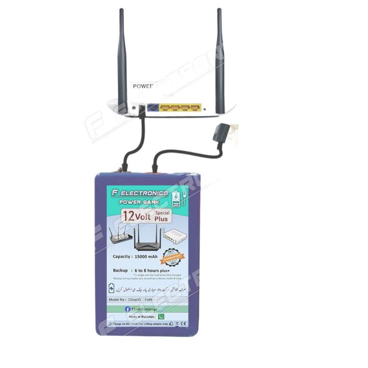 WiFi Router Power Bank 9v Volts UPS Technology With Branded Charger | 10000 plus+ mAh (6 to 8)Hourse Guaranteed Backup | Tp Link-Tenda-PTCL | Fiber Base Router