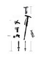 LED Light Folding Walking Telescopic Stick Adjustable - Black. 