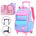Charming Girls Rolling Trolley School Bag - Perfect for Grades 3-6. 