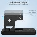 seacosmo Wireless Charger, 4-in-1 Foldable Portable Wireless Charger, 18 W Inductive Charging Station Compatible with iPhone 14/13/12/11/XS/XR/X/8, Galaxy S22/S21/S20, iWatch, AirPods. 