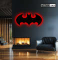 ZF Wooden Batman LED Wall Lamp, Comic Lover, Bat Cave, Night Lamp, for Gift, Kids Room, Gaming Setup, Gaming Room, Man Cave,Led Lamp,Trendy Decore. 