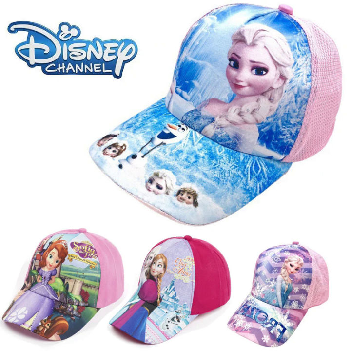 Disney Anime Toys Frozen Hat Elsa Anna Baseball Cap Summer Breathable Shade Cap Girls Minnie Sophia Adjustable Frozen Hat