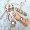 beautiful bridal handmade jewellery set, kundan jewellery. 