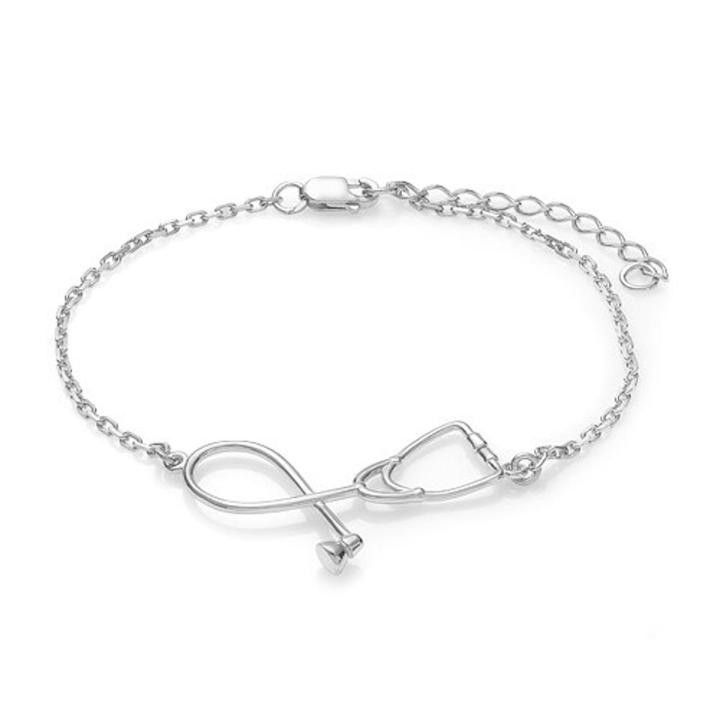 Stethoscope Bracelet Fashion Medical Jewelry Gift for Nurse Doctor medical Student Plated Stethoscope Pendant
