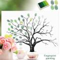 Wedding Thumbprint Tree Finger Painting Wedding Guest Book Green. 
