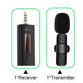 K-35 Wireless Collar Microphone Lapel Lavalier Omnidirectional Mic for Vlogging, Interview, Live Streaming Plug and Play, 65ft Range, Long Battery Life, Compatible with YouTube, BT Speakers, DSLR Camera. 