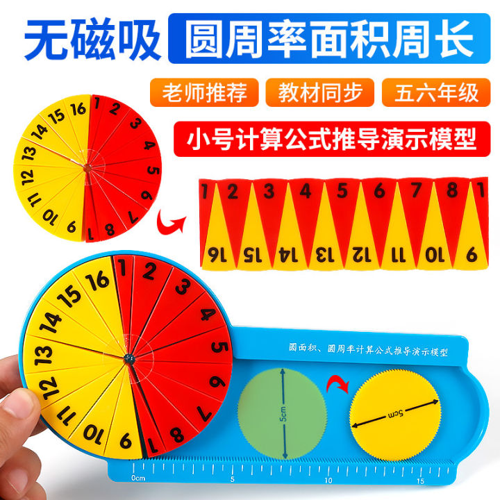 Circular Area: The formula for calculating pi derives the demonstrator: the circle is converted into a rectangle, the area of the circle, and the circumference of the circle