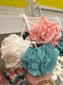 Set of 3 - IKEA ÅBYÅN Body Puff, Multicolor: Exfoliating Mesh Sponge for Smooth and Invigorated Skin. 