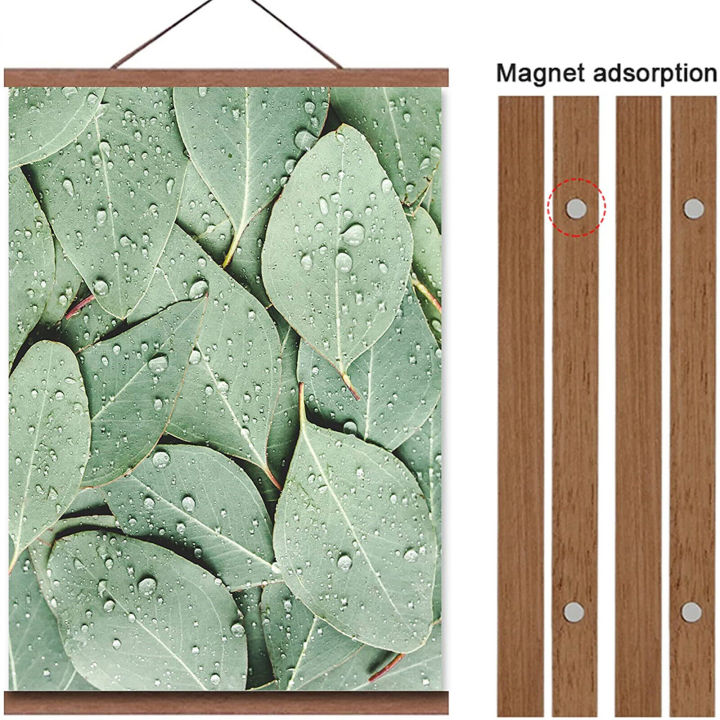 Magnetic Magnetic Poster Frame Poster Hanger Teak Wood Teak Wooden Hanging Scroll Multi-function Hanging Scroll Multi-function