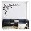 Black flower vine wall stickers Vinyl DIY Art wall decals For Living room Bedroom Background wall Home decor murals JM7032. 
