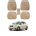 High quality 5 pieces PVC Rubber Car floor mats  for Toyota Vitz Model 2007 -Colour Beige. 