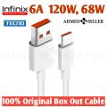 6A 120W, 68W, 45W Infinix Fast Charging Cable USB Type C Charger Data Core Wire For  Infinix zero 30 Tecno Pova 5 Pro. 