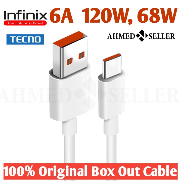 6A 120W, 68W, 45W Infinix Fast Charging Cable USB Type C Charger Data Core Wire For  Infinix zero 30 Tecno Pova 5 Pro