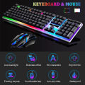 G21B USB Wired 104 Keys Keyboard & Mouse Set Rainbow-Color Backlight for Laptop Computer PC. 