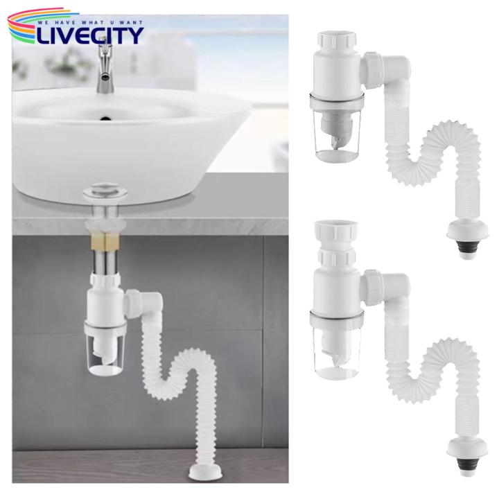 Universal Drain Kit for Sinks Easy Install Universal Sink Drain Pipe Kit for Bathroom Kitchen Odor Resistant Southeast Asian Buyers' Choice Odor Resistant Drain Pipe