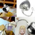 Cute Stainless Steel Heart Shaped Tea Infuser Strainer Filter Herb Steeper Hook. 