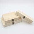 Unfinished Wood Box Plain Wooden Box with Hinged Lid Trinket Storage Box. 