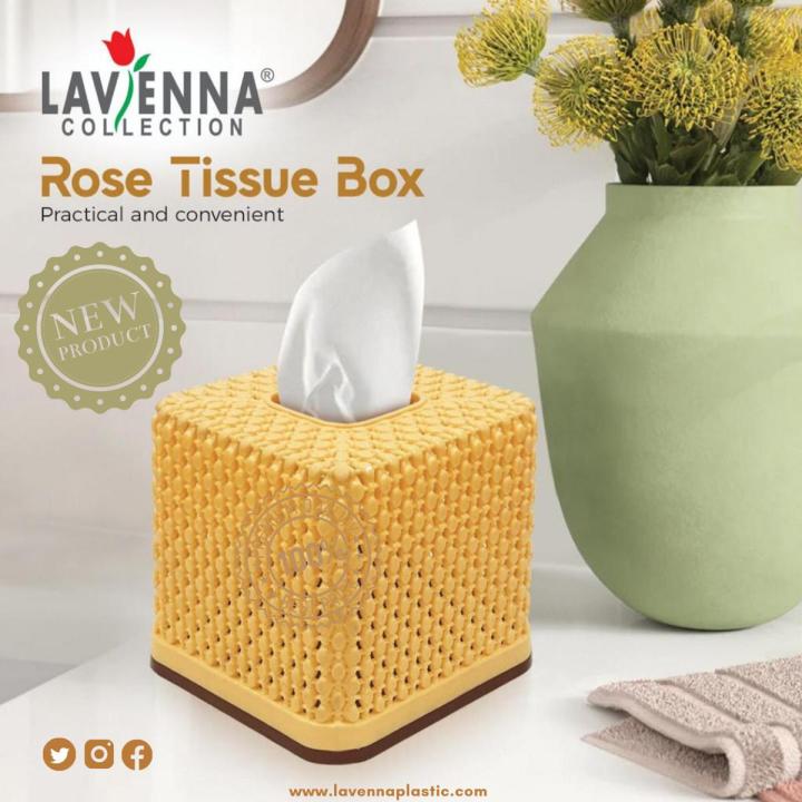 Rose Square Tissue Roll Box