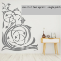 size- 2 X 1 Feet -floral flower geometrical pattern corner style self adhesive wall Decor Vinyl Sticker for hall, lounge, room ,home, office, decoration -single patch -  Gray color- Rising Arts. 