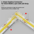 8mm Connector 16Pc L-Shaped/Corner Connector,4Pc Gapless Connectors for COB LED Strip Lights,NOT for 10mm Tape Lights. 