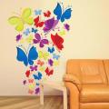 Wall Sticker For Bed Room  Colorful Butterfly Wall Paper PVC Removeable Decoration Wall Art Self Adhesive Wall Art Decor. 