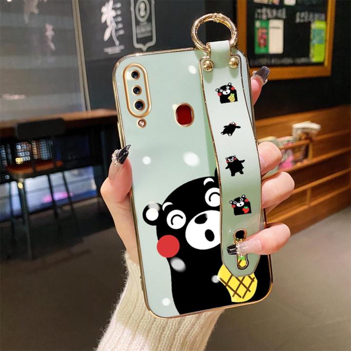 chenyyka For Samsung A20s Case With Wristband Cartoon Fashion Tide