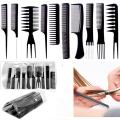 Special offer! 10 pieces Black Professional Combs Hair Salon Hair Styling Barbers Comb Set Kit Rat Tail Comb Hair Styling Comb Set Redberry Hair Comb Set Professional Salon Series(Pack of 10). 