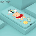 Hontinga for Redmi 9 Case Lovely Cartoon Bear Back Cover Square Original Liquid Silicone Cases Camera Protection Shockproof. 