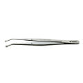 Dental Surgery Corn Suture Tweezer Curved Tissue Holding Suturing Surgical Tweezers 15.5cm. 