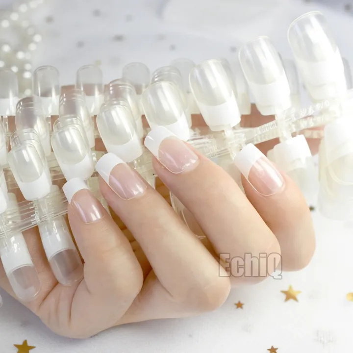 White%20French%20Transparent%20Nails%20Full%20Cover%20Square%20Head%20Manicure%20Nails%20100%20pcs%20-%20Image%202