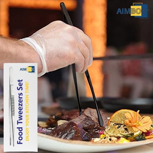 12''%20Cooking%20Tweezer%20Tongs,%202%20Pcs%20Stainless%20Steel%20Food%20Tweezers%20Set,%20Professional%20Kitchen%20Long%20Tweezers%20for%20Cooking,Sea%20food,BBQ,Multi-use%20-%20Image%202