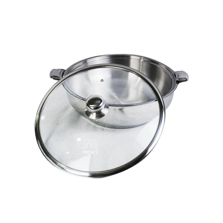 Stainless Steel Hot Pot 20cm Diameter with  Glass Lid 1.9 Litre