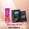 Durex Lube Very Cherry Lubricant Pleasuring Massage and fun - 50 mL With Performa 3s Condoms. 