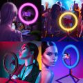 MJ26 10 Inch - RGB Led - Ring Light -  With PHONE HOLDER - Ringlight - Selfie ring light - studio light - tiktok ring light - camera light - studio lights - video light - Circle Ring Selfie -  Led Photographic -  Studio Light -  Youtube Live Show. 