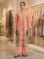 Women's 2 Piece Stitched Printed Co-Ord Set - Long Shirt & Wide Leg Trouser. 