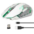 ZERODATE X70 2.4GHz Wireless 6-Keys 2400 DPI Adjustable Ergonomics Optical Gaming Mouse with Breathing Light. 