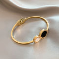 New Classic Round Roman Design Stainless Steel Gold Color Bracelets 2023 Fashion Jewelry For Women's Wrist Luxury Accessories Left Bank. 