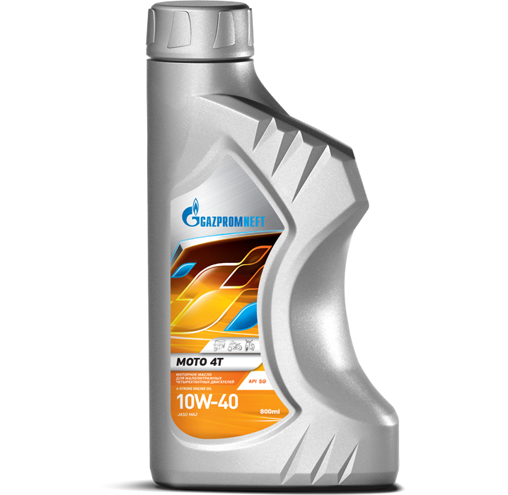 Gazpromneft MOTO 4T 10W-40 | 800 ml High Quality Semi Synthetic Based Motorcycle Engine Oil,  API SL or JASO MA2, Protect against Wear & Corrosion, Motor bikes, Sports Heavy Bikes, CD 70, 125 Motobike, Generators & Other Small Gasoline Engines