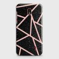 Nokia 1 Plus Cover Case Black and pink line Hard Cover- Design 44 Cover. 