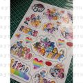 My Little Pony Stickers (UNCUT) Characters Group For Kids Journal Scrapbook Phone Cover Laptop Notebook. 