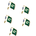 Set of 5 Metal Pakistan Flag Lapel Pins – Premium National Flag Badges for 14 August & Patriotic Events. 
