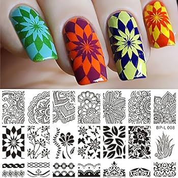 Born Pretty Big Nail Art Stamping Stencils Templates Plate Bp L008