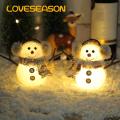 Christmas Snowman Doll Christmas Snowman Ornament with Knitted Scarf Plush Earmuff Warm Lighting Festive Xmas Desktop Decoration Gift Holiday Snowman Doll. 